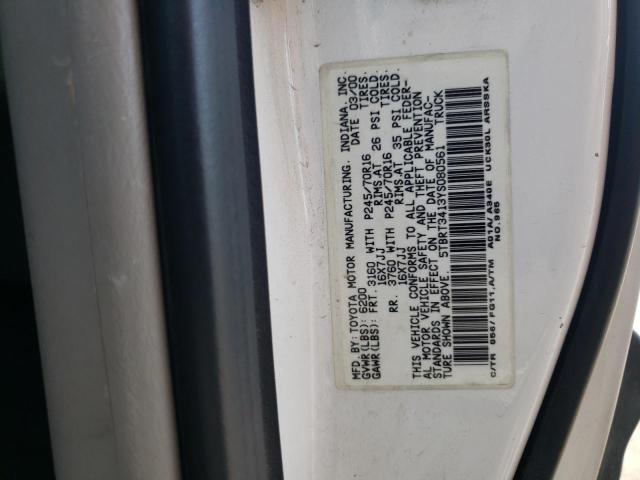 Photo 11 VIN: 5TBRT3413YS080561 - TOYOTA TUNDRA ACC 