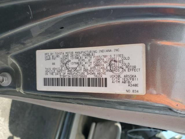 Photo 11 VIN: 5TBRT34163S378689 - TOYOTA TUNDRA ACC 