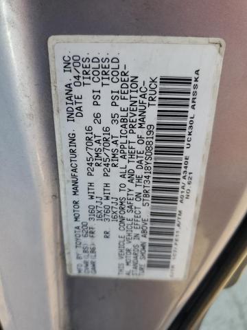 Photo 11 VIN: 5TBRT3418YS088199 - TOYOTA TUNDRA ACC 