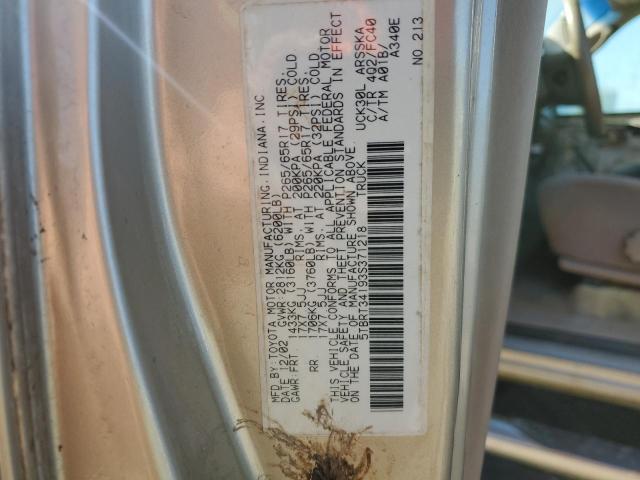 Photo 12 VIN: 5TBRT34193S371218 - TOYOTA TUNDRA ACC 