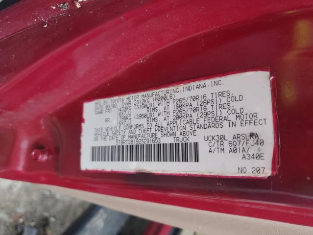 Photo 11 VIN: 5TBRT38192S291653 - TOYOTA TUNDRA ACC 