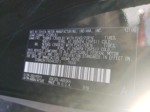 Photo 9 VIN: 5TBRU34176S483971 - TOYOTA TUNDRA ACC 