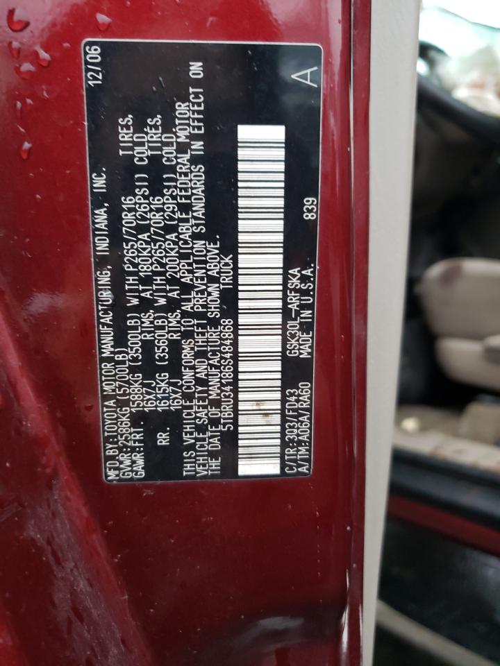 Photo 12 VIN: 5TBRU34186S484868 - TOYOTA TUNDRA 