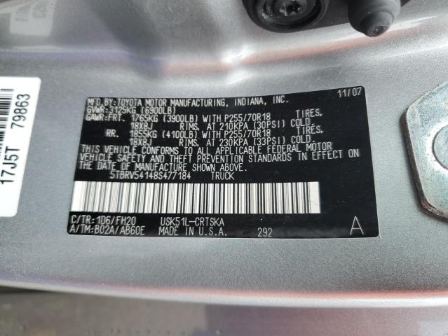 Photo 12 VIN: 5TBRV54148S477184 - TOYOTA TUNDRA DOU 