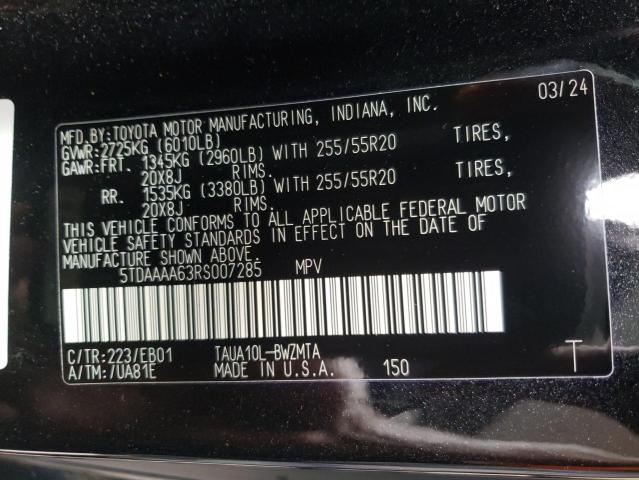 Photo 12 VIN: 5TDAAAA63RS007285 - LEXUS TX 350 BAS 