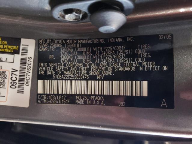 Photo 12 VIN: 5TDBA22C25S039475 - TOYOTA SIENNA XLE 