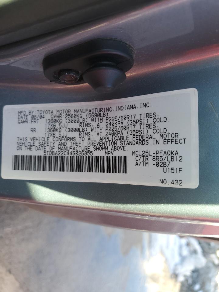 Photo 11 VIN: 5TDBA22C44S026855 - TOYOTA SIENNA 