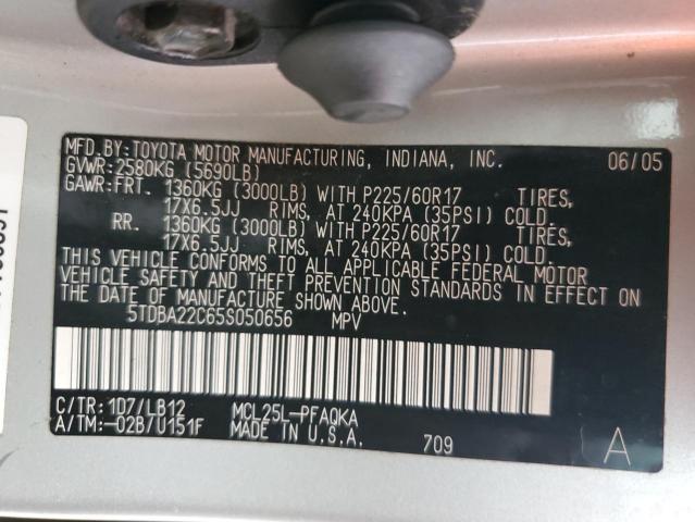 Photo 12 VIN: 5TDBA22C65S050656 - TOYOTA SIENNA XLE 