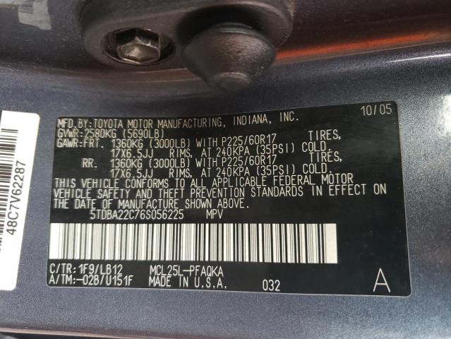 Photo 12 VIN: 5TDBA22C76S056225 - TOYOTA SIENNA XLE 