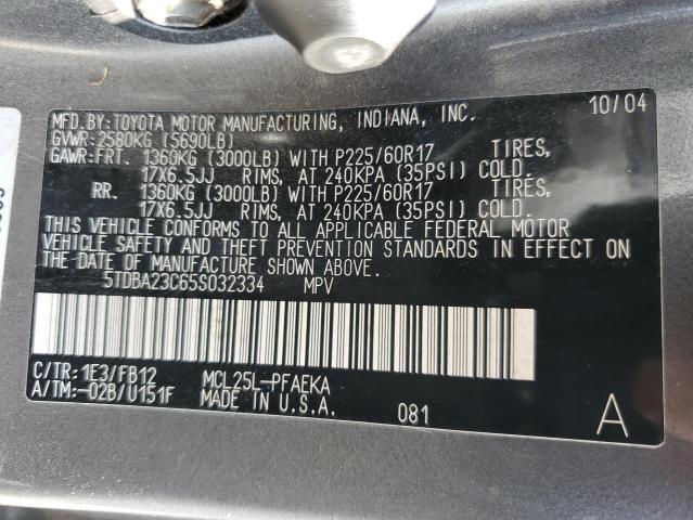 Photo 12 VIN: 5TDBA23C65S032334 - TOYOTA SIENNA LE 