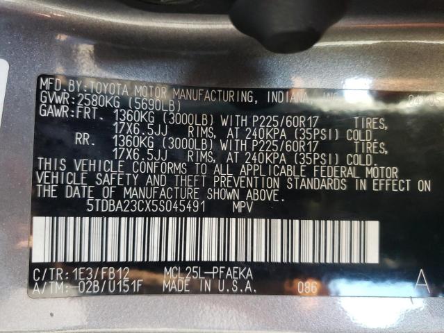 Photo 12 VIN: 5TDBA23CX5S045491 - TOYOTA SIENNA LE 