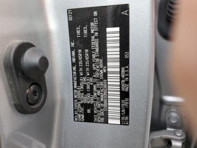 Photo 12 VIN: 5TDBBRCH2MS038048 - TOYOTA HIGHLANDER 