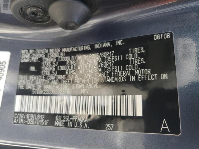 Photo 12 VIN: 5TDBK22C09S023780 - TOYOTA SIENNA XLE 