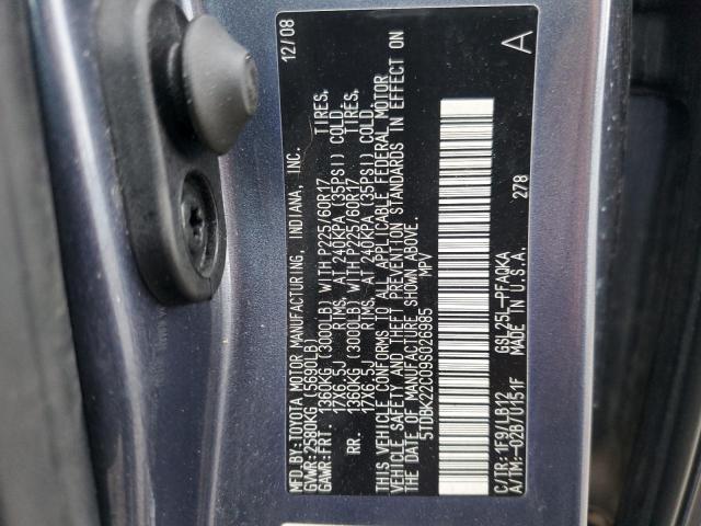 Photo 12 VIN: 5TDBK22C09S026985 - TOYOTA SIENNA XLE 