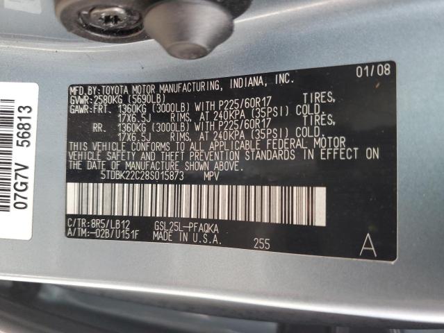 Photo 12 VIN: 5TDBK22C28S015873 - TOYOTA SIENNA XLE 