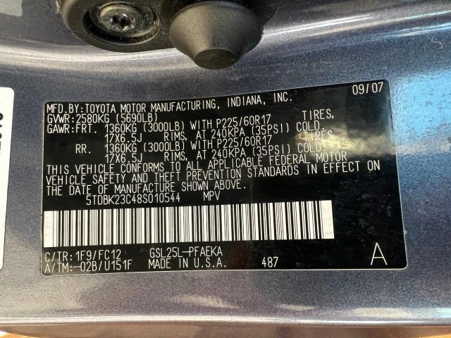 Photo 9 VIN: 5TDBK23C48S010544 - TOYOTA SIENNA LE 