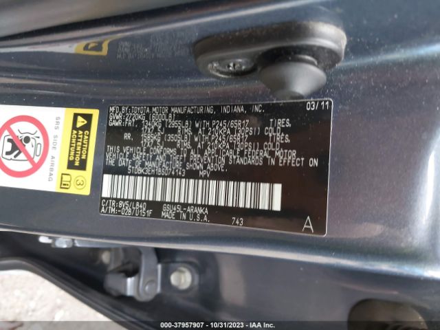 Photo 8 VIN: 5TDBK3EH1BS074143 - TOYOTA HIGHLANDER 