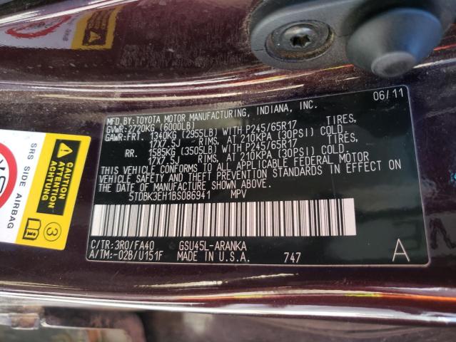 Photo 12 VIN: 5TDBK3EH1BS086941 - TOYOTA HIGHLANDER 