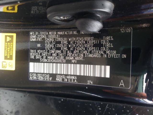 Photo 12 VIN: 5TDBK3EH3AS009230 - TOYOTA HIGHLANDER 