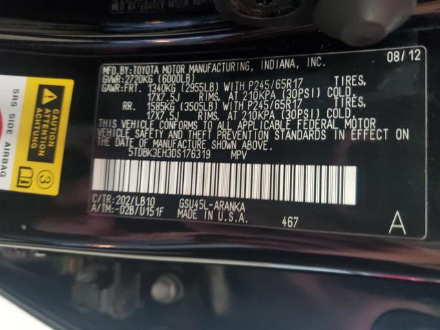 Photo 12 VIN: 5TDBK3EH3DS176319 - TOYOTA HIGHLANDER 