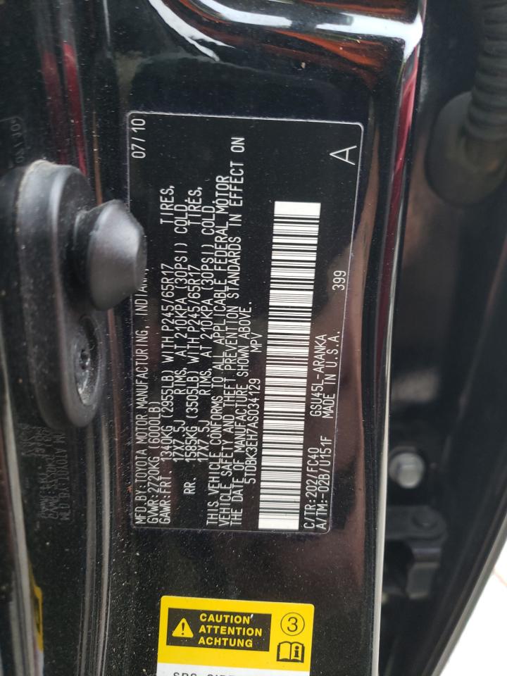 Photo 13 VIN: 5TDBK3EH7AS034129 - TOYOTA HIGHLANDER 