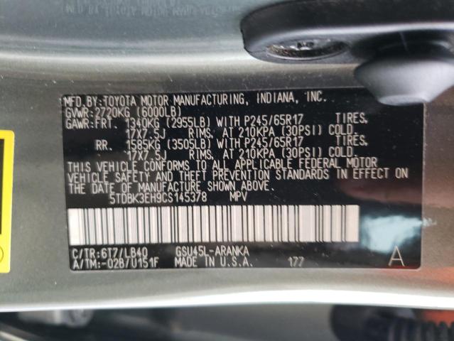 Photo 11 VIN: 5TDBK3EH9CS145378 - TOYOTA HIGHLANDER 