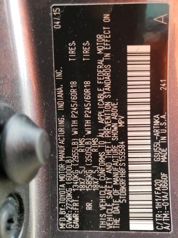 Photo 12 VIN: 5TDBKRFH8FS159584 - TOYOTA HIGHLANDER 