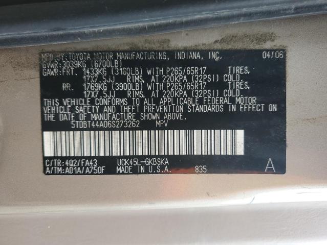 Photo 12 VIN: 5TDBT44A06S273262 - TOYOTA SEQUOIA 