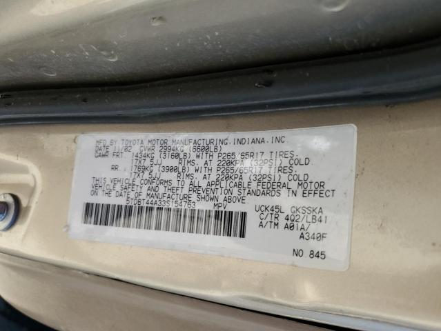 Photo 12 VIN: 5TDBT44A33S154763 - TOYOTA SEQUOIA SR 