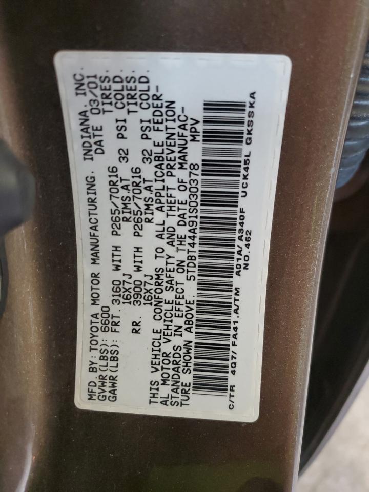 Photo 12 VIN: 5TDBT44A91S030378 - TOYOTA SEQUOIA 