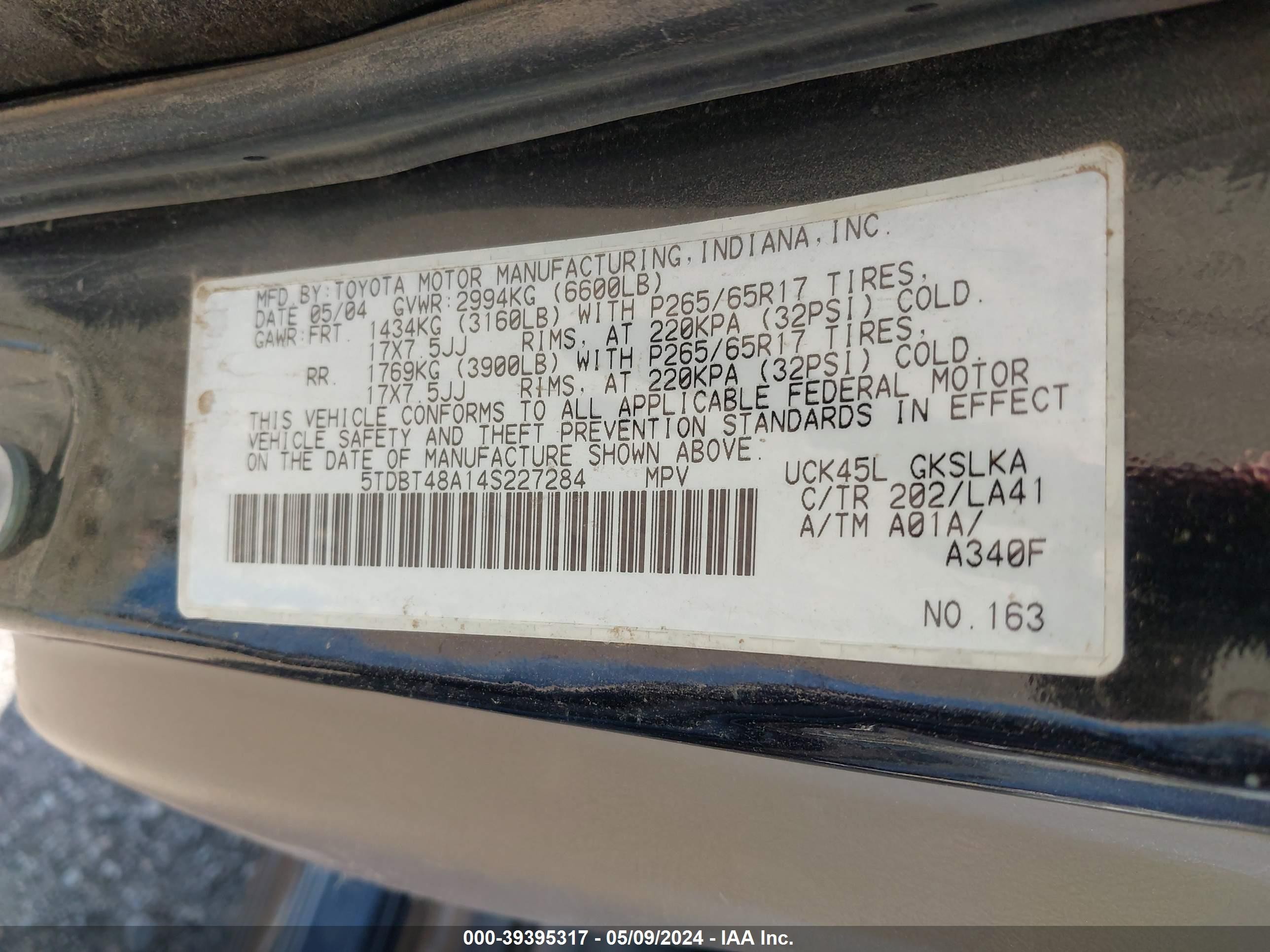 Photo 8 VIN: 5TDBT48A14S227284 - TOYOTA SEQUOIA 