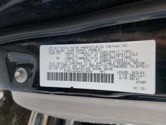 Photo 12 VIN: 5TDBT48A64S219858 - TOYOTA SEQUOIA 