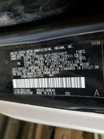 Photo 12 VIN: 5TDBT48A75S241532 - TOYOTA SEQUOIA LI 