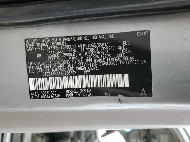 Photo 12 VIN: 5TDBT48A77S286103 - TOYOTA SEQUOIA LI 