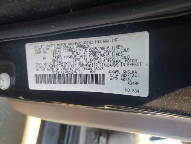 Photo 12 VIN: 5TDBT48A82S076778 - TOYOTA SEQUOIA 