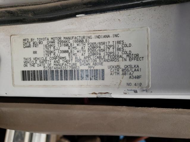 Photo 12 VIN: 5TDBT48A83S179863 - TOYOTA SEQUOIA 