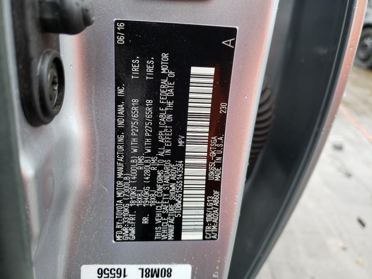 Photo 12 VIN: 5TDBW5G15GS143584 - TOYOTA SEQUOIA 