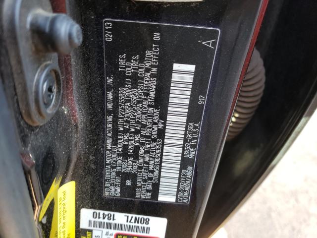 Photo 9 VIN: 5TDBW5G19DS083563 - TOYOTA SEQUOIA SR 