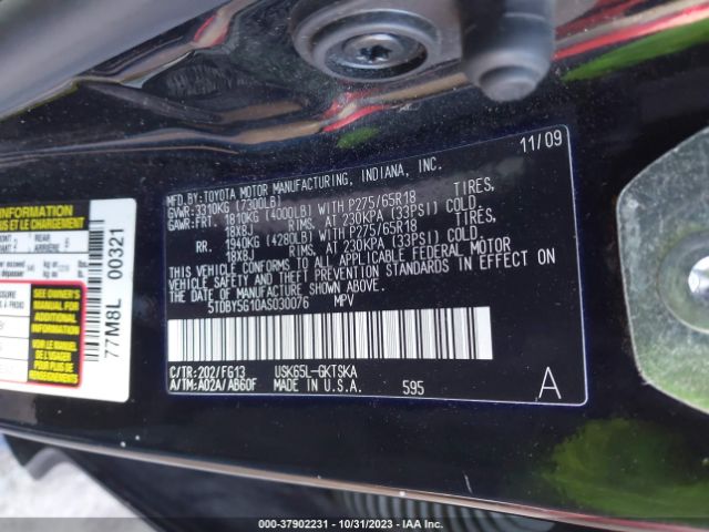 Photo 8 VIN: 5TDBY5G10AS030076 - TOYOTA SEQUOIA 