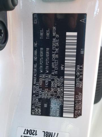 Photo 9 VIN: 5TDBY5G13KS171001 - TOYOTA SEQUOIA SR 