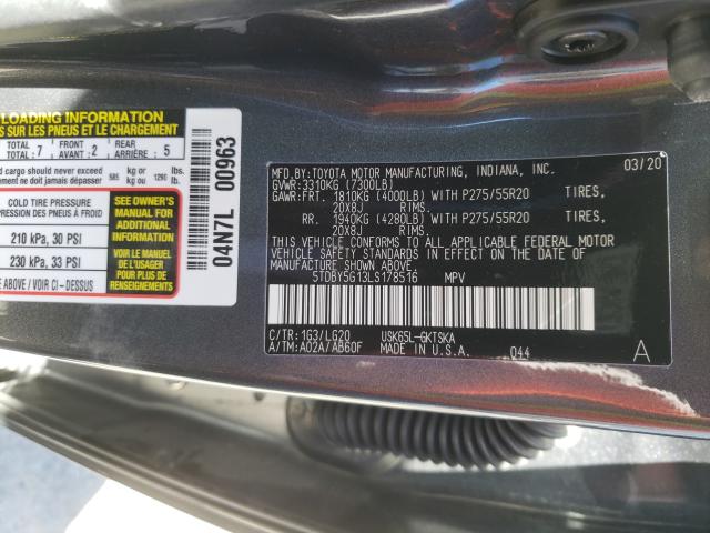 Photo 9 VIN: 5TDBY5G13LS178516 - TOYOTA SEQUOIA SR 