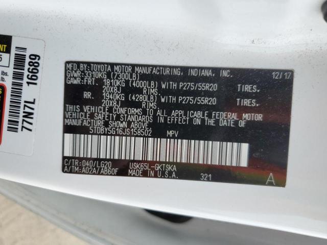 Photo 9 VIN: 5TDBY5G16JS158502 - TOYOTA SEQUOIA SR 