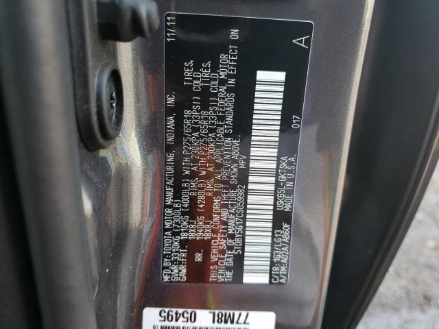 Photo 12 VIN: 5TDBY5G17CS059982 - TOYOTA SEQUOIA SR 