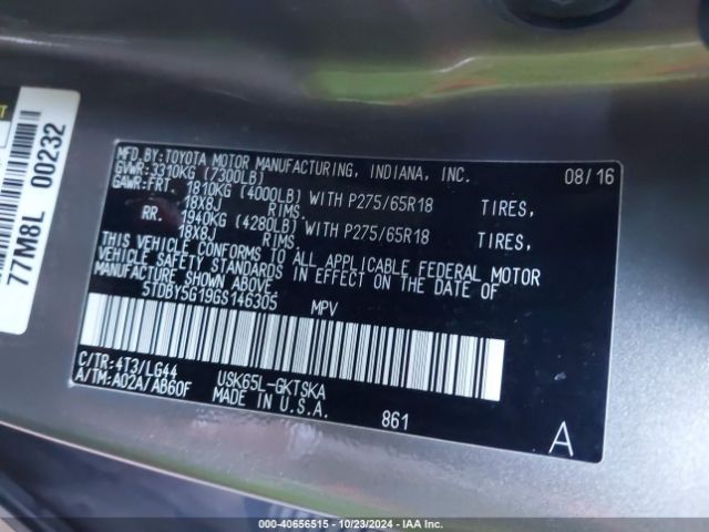 Photo 8 VIN: 5TDBY5G19GS146305 - TOYOTA SEQUOIA 