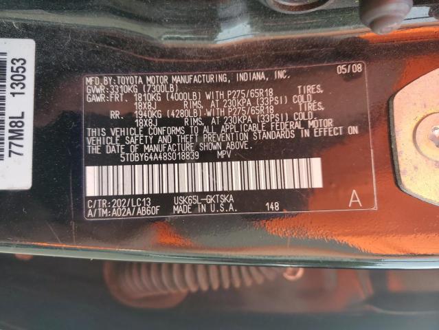 Photo 11 VIN: 5TDBY64A48S018839 - TOYOTA SEQUOIA SR 