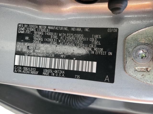 Photo 12 VIN: 5TDBY67A88S011338 - TOYOTA SEQUOIA PL 