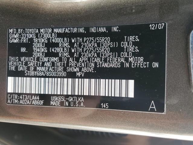 Photo 12 VIN: 5TDBY68A78S003990 - TOYOTA SEQUOIA LI 