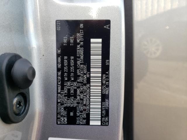 Photo 9 VIN: 5TDBZRBH5MS096796 - TOYOTA HIGHLANDER 