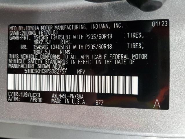 Photo 12 VIN: 5TDCSKFC9PS082757 - TOYOTA SIENNA XSE 