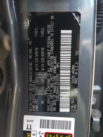 Photo 12 VIN: 5TDCZRAH7LS510259 - TOYOTA HIGHLANDER 